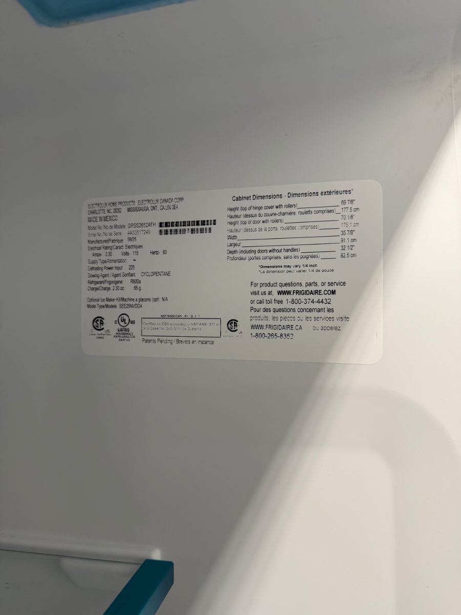Frigidaire Open Box Frigidaire Gallery side-by-side refrigerator stainless steel grss2652afh - View 8