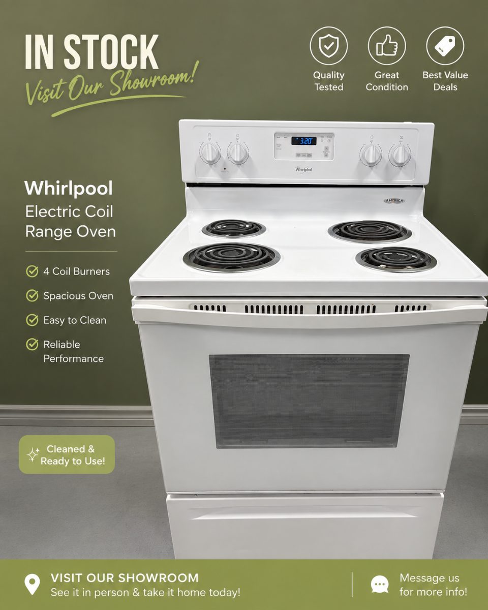 Whirlpool 30” Whirlpool Electric Range – White| Used YWFC150M0EW3